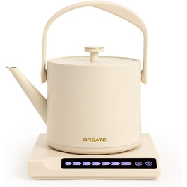 HATTORI Studio 0.5L Electric Kettle - White, Keep Warm, Safety System, Thermostat, Digital Display, Temperature Indicator, 880W