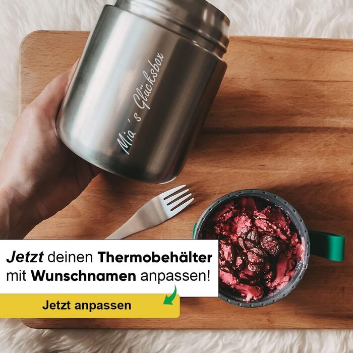 Термоконтейнер для їжі Blockhütte 530 мл, нержавіюча сталь, дитячий ланчбокс, BPA-free, без витоку, з антивакуумним клапаном, придатний для миття в посудомийній машині (сріблястий)