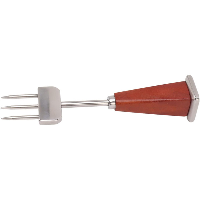 NDNCZDHC Stainless Steel Ice Pick Set, 17.8 Cm Large Ice Breaker and 20.8 Cm Large Dual-Action Ice Picker with Wooden Handle for Bartenders in the Kitchen (B)