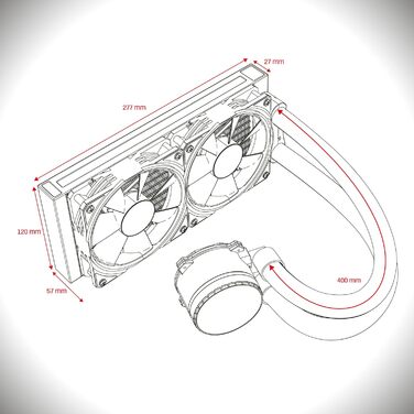 Система водяного охолодження EMPIRE GAMING Guardian G-V20 AIO для ПК - 240 мм, RGB, Intel/AMD