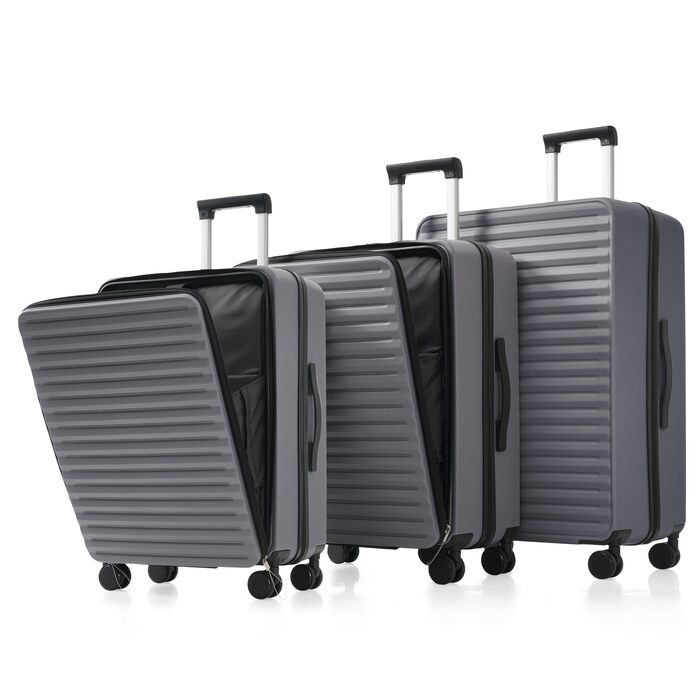 Набір валіз Merax TSA: 3 валізи (M, L, XL) з TSA-замком, телескопічним ручками та 4 колесами, чорний колір, PP-матеріал