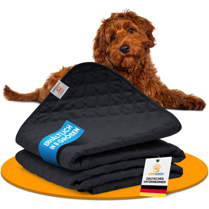 Водонепроникний килимок для собак SympaTierisch - захист дивану та ліжка - антиковзаюча підстилка для собак, великих розмірів, придатний для прання - Чорний, 205 x 160 см
