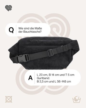 Чоловіча/Жіноча поясна сумка PP-Berlin чорного кольору з трьома відділеннями, ручної роботи, веганська, Made in Germany, для повсякденного використання та відпочинку