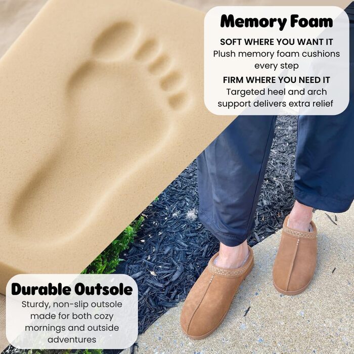 Чоловічі домашні тапочки-клоги Dearfoams з велюру (41 EU, Chestnut 2)