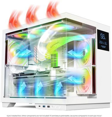 Spirit of Gamer Viper CRX: Корпус для ігрового ПК з 6 RGB вентиляторами, LCD дисплеєм та підтримкою водяного охолодження