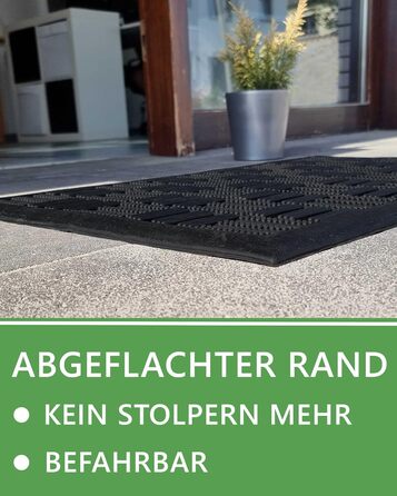 Гумовий килимок для вулиці DILUMA Matador 45x75 см, міцний грязезахисний килимок-ганз із антиковзаючим покриттям для вхідних дверей