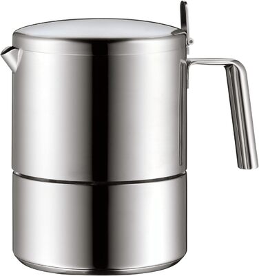 WMF Kult Espresso Maker 300ml, Espresso Machine for 6 Cups, Brushed Cromargan Stainless Steel, Induction, Dishwasher-Safe