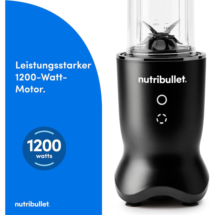 Nutribullet Ultra NB1206MB: Електричний блендер для смузі з Tritan-контейнером, 1200W, сірий