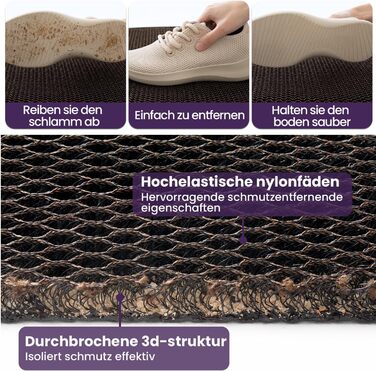 Килимок для дому та вулиці DEXI, водонепроникний, антиковзаючий, 90 x 150 см, коричневий