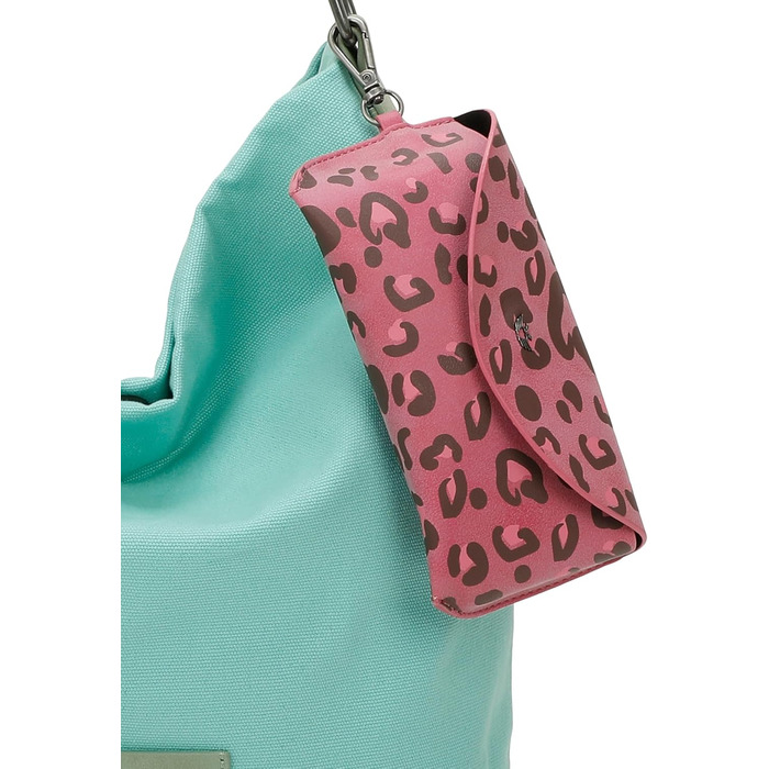 Сумка жіноча Fritzi Izzy Olga Canvas Hobo (бавовняний мікс) через плече, міська/пляжна, веганська, знімний футляр для окулярів, 37x27x17 см, кольори: чорний, рожевий, помаранчевий, зелений, синій, рожевий, фіолетовий, м'ятний, бежевий (Pooly)