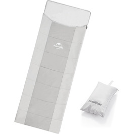 Naturehike Sleeping Bag - 7°C Warm Weather, Lightweight, for Hiking, Backpacking & Camping (Z-Pillow, Gray)