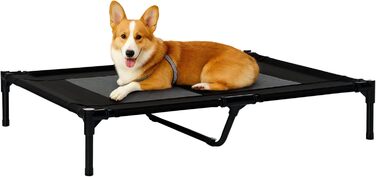 Лежанка для собак PawHut Outdoor, піднята лежанка з дихаючою сіткою, для малих та середніх собак, 91 x 69 x 29 см (Чорний)