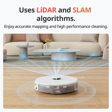 SwitchBot S1 Plus: Робот-пилосос з функцією миття підлоги - LiDAR навігація, 2700Pa, сумісний з Alexa, для твердих підлог