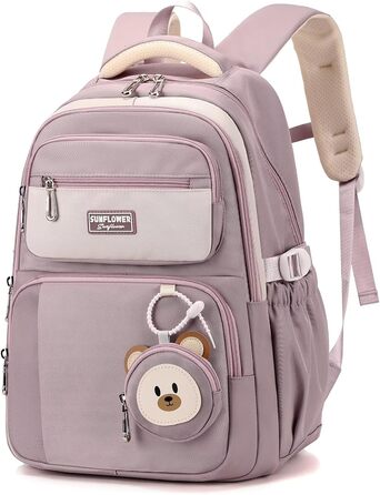 Шкільний рюкзак для підлітків (дівчаток та хлопців) - водонепроникний, великий, для школи, подорожей, повсякденного використання. Колір: фіолетовий