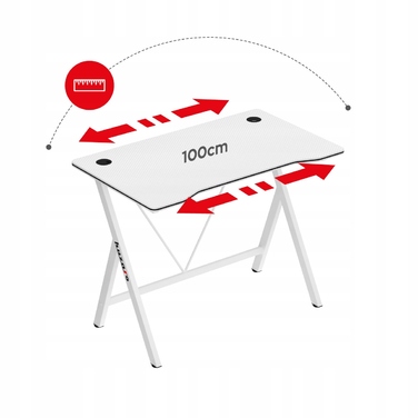 Ігровий стіл Huzaro Hero 1.4 White, 100 см