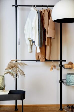 WENKO Telescopic Wardrobe System Hercules Basic Black