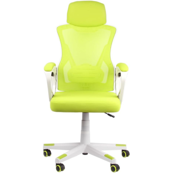 Офісне крісло, крісло для начальника, крісло для роботи з регулюванням, сітчасте дихаюче, колір лайм