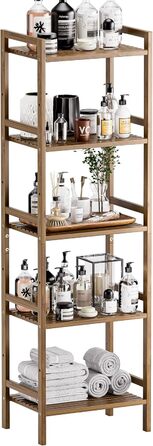 HITNET 5-Tier Freistehendes Bücherregal (Weiß/Walnuss)