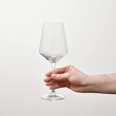 Krosno Large White Wine Glass | 6 Pieces | 390 ml | Avantgarde Collection | Perfect for Home, Restaurants, Parties | Dishwasher Safe