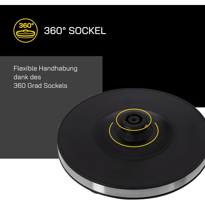 Електричний чайник 1.7л, 2200 Вт, Anti-Kalk, захист від перегріву, чорний (скло)