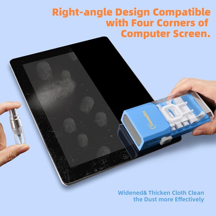 Набір для чищення клавіатури та гаджетів: клавіатура, ноутбук, iPhone, iPad, камера, AirPods, комп'ютер. Компактний набір з спреєм та щіткою, багатофункціональний інструмент для екранів електроніки (himmelblau)