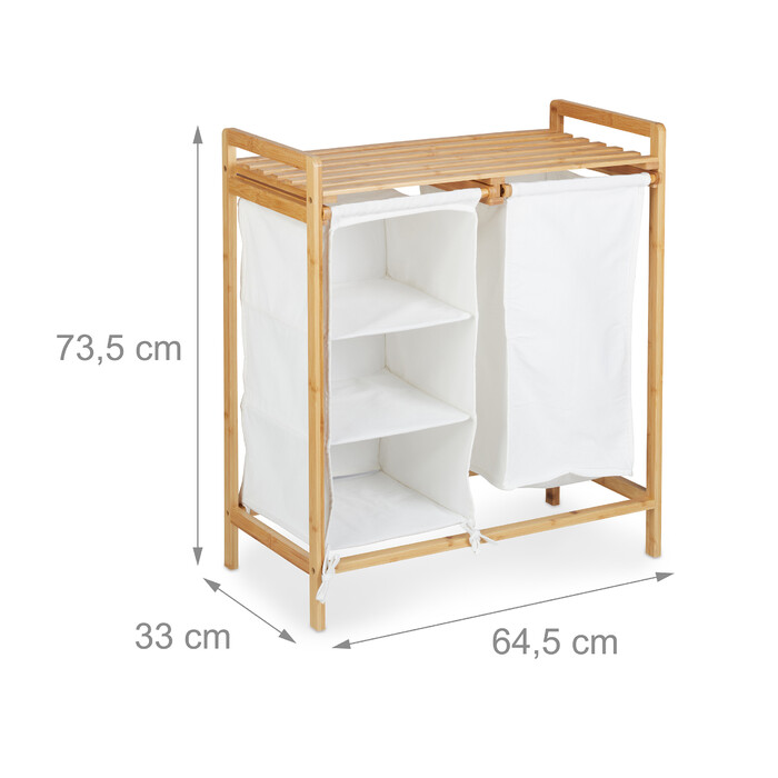 Relaxdays Laundry Basket Shelf made of Bamboo