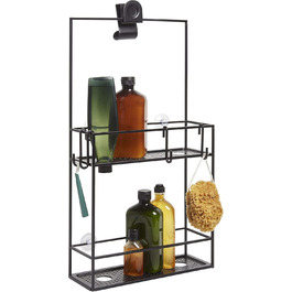 Душова полиця Umbra Cubiko, металева, 2 яруси, чорна, 30,5x60x11 см