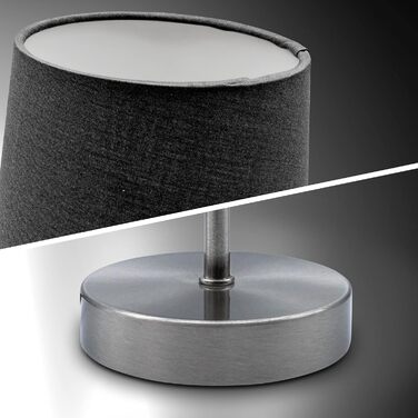 Стійка лампа B.K.Licht Vintage з абажуром з тканини, чорного кольору, 33x20 см | Стійка лампа для дому, офісу, читання