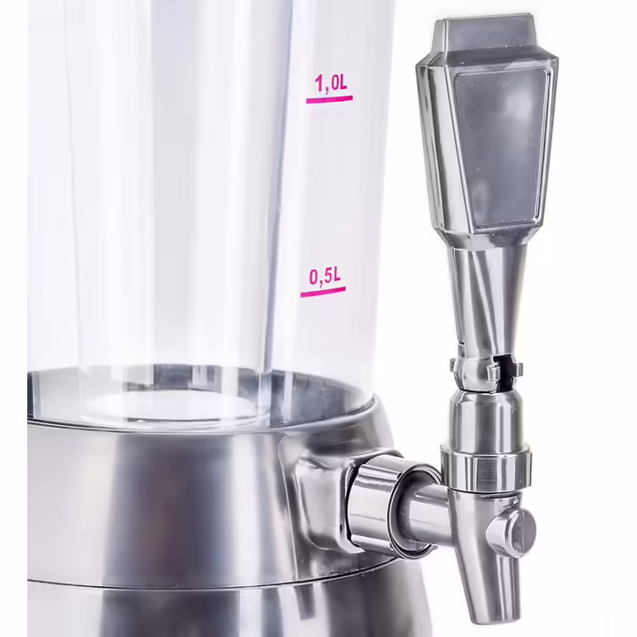 4.0L Beer Tower Tap Dispenser Draft Beer Tower Drinking Fountain Beverage Dispenser Beverage Tower with 1.3L Ice Cooling (1x Beer Tower Chrome)