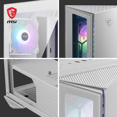 Корпус ПК MSI MPG GUNGNIR 110R White Mid-Tower з загартованим склом, підтримка ATX/M-ATX/Mini-ITX, 4 x 120mm ARGB вентилятори, USB 3.2 Gen 2x2