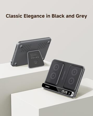 Двопортова індукційна зарядка SwanScout 504 для 2 телефонів та AirPods/Galaxy Buds (30W)