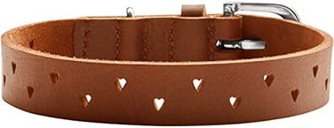 Нашийник для собак HUNTER Aalborg Soul, колір коньяк з сердечком, міцний, розмір 35
