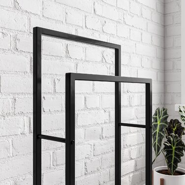 Підставка для рушників, тримач рушників, підлогова стійка з 3 перекладинами, для ванної кімнати, сталева, чорна, 2 яруси