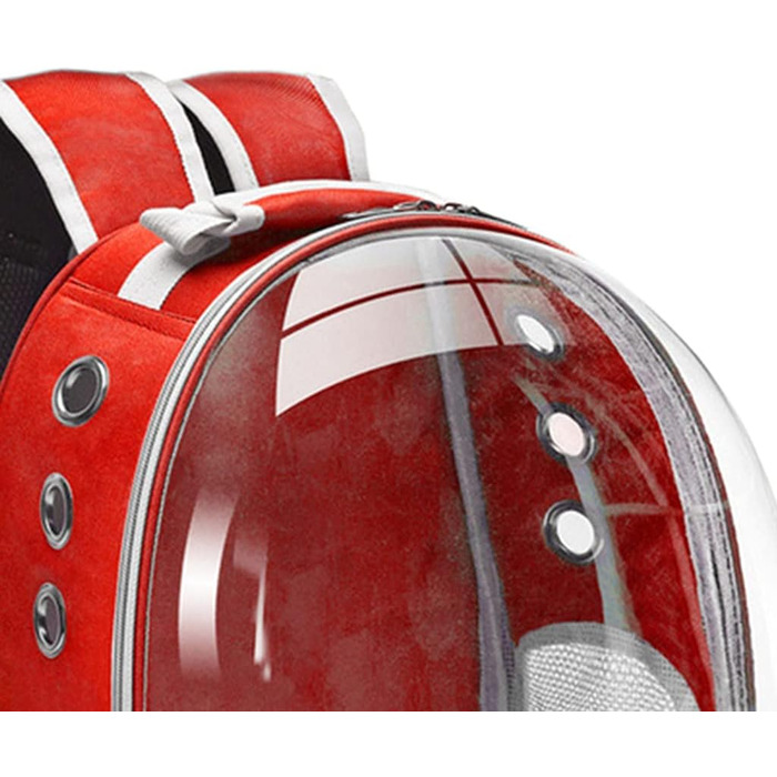 MagiDeal Преміум рюкзак-переноска для кота, велика прозора сумка-переноска для домашніх тварин, портативна вентильована переноска для кота/маленької собаки, водонепроникна для використання на вулиці (червона)