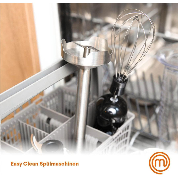 Стаціонарний блендер MasterChef Stabmixer 3-в-1 з нержавіючої сталі: блендер, міксер, вспениватель молока. 400W, 2 швидкості, миється в посудомийній машині