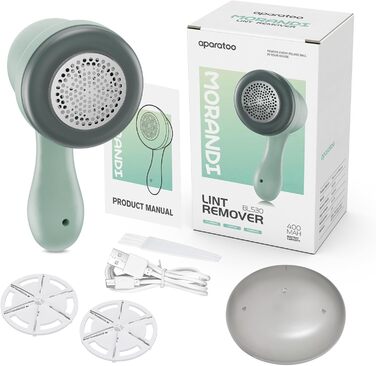 Електричний видальник ворсу з цифровим дисплеєм, 6-лезовий набір, USB-зарядка, 3 швидкості для одягу, меблів, чорний (Grün-nc9201)