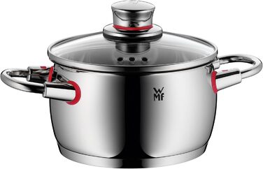 Каструля з ручкою WMF Quality One 16 см без кришки, 1,7 л, каструля для молока, каструля з нержавіючої сталі Cromargan, полірована, без покриття, для індукційних плит