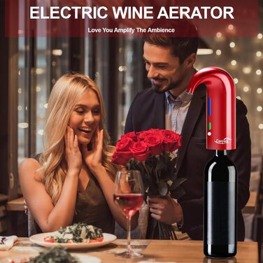 Cosyall Electric Wine Decanter, Electric Wine Aerator, One-Button Automatic Wine Dispenser, Rapid Oxygen Enrichment for Red Wine, Wine Enhancer for Family Gatherings Gift (red)