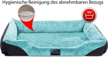 Ліжко для собак, подушка для собак - ліжко-кошик з високим бортиком, 80x120, 70x100, 60x80, 40x50, блакитний колір, розмір 70x100 см