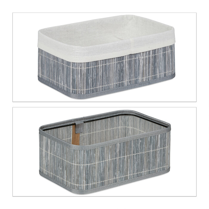 Relaxdays 3-Piece Bathroom Storage Basket Set