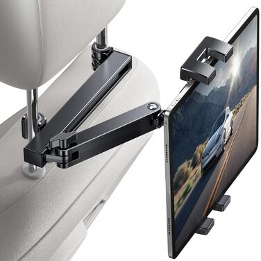 Універсальний тримач для планшета в авто Coolpow: кріплення на спинку сидіння, регульований, 360° обертання, сумісний з iPad, Samsung Tab, смартфоном (4.7-13 дюймів)