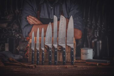 Ніроста Кухонний ніж Trinity 34 см - високоякісна нержавіюча сталь, професійна якість, для овочів, фруктів та іншого, ручне заточування Taper, важка ручка з захистом пальців