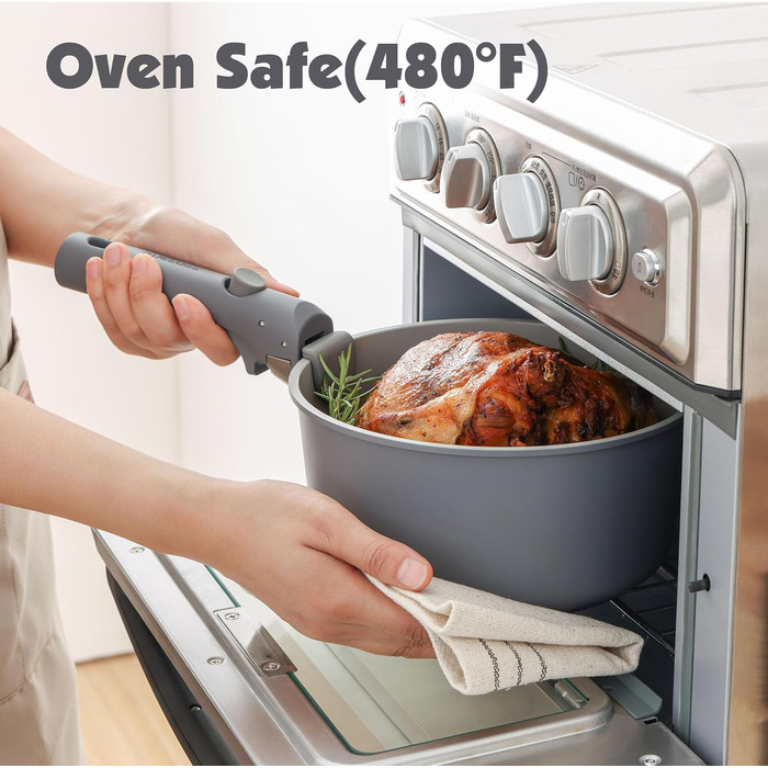 Набір посуду SENSARTE з керамічним покриттям (17 предметів) - антипригарне покриття, для всіх плит, безпечний, миється в посудомийній машині, можна використовувати в духовці