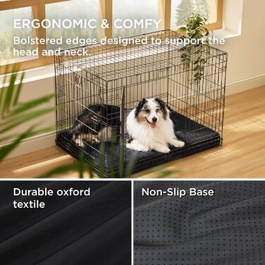 Ортопедичне ліжко для собак BEDSURE - великі породи, 112x81x7.6 см, м'яке, миється, чорне