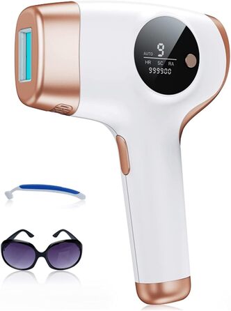 Пристрій для епіляції IPL: для жінок та чоловіків, 9 рівнів енергії, 999 000 імпульсів, безпечний для дому (обличчя, тіло, бікіні)