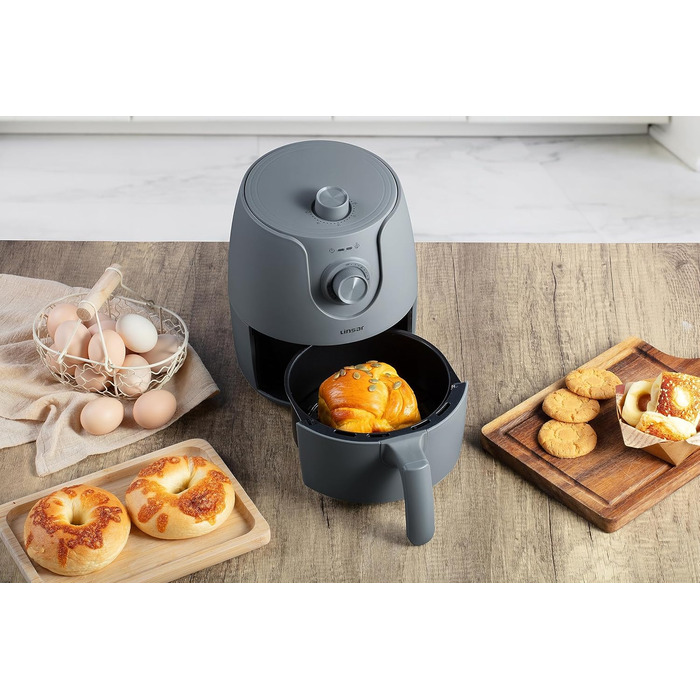 Фритюрниця без олії Mini 1.8L з таймером та підігрівом - 1200 Вт (Сірий)