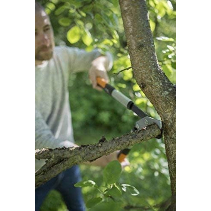 Секатор Fiskars PowerGearX LX99-L для сухої та твердої деревини, 80 см, антипригарне покриття, загартована сталь, чорний/помаранчевий