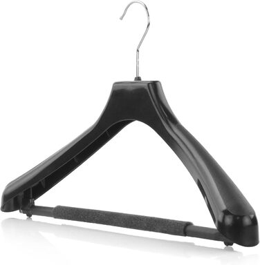 Пластикові вішалки для одягу Hangerworld, 10 шт, 42 см, чорні, з нековзною перекладиною та пінкою