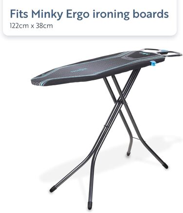 Замінний чохол та наповнювач для прасувальної дошки Minky Homecare Ergo Prozone, 121.9 x 38.1 см, чорно-синій