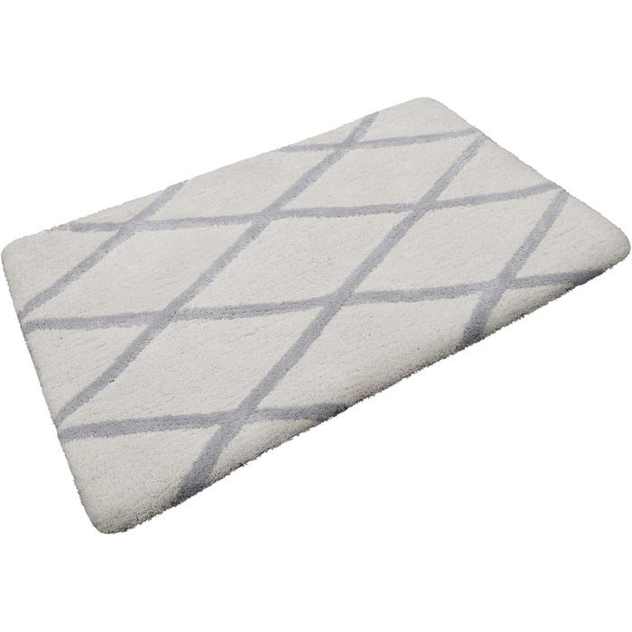Homie Living Bath Mat, Non-Slip and Washable Fluffy Rug with Soft Pile, San Bosa (60 x 100 cm, Beige Grey) Beige Grey 60 x 100 cm